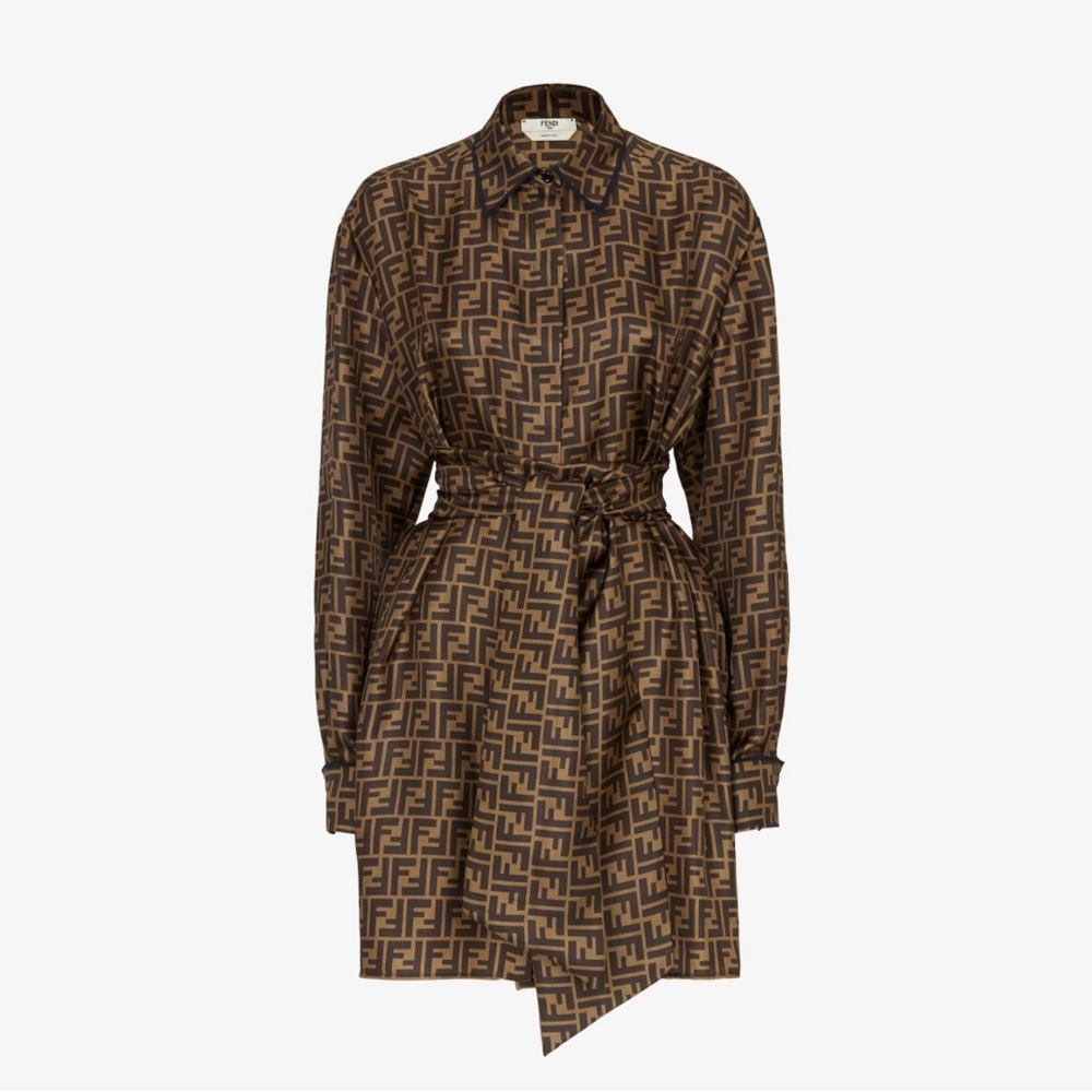FENDI- Brow twill dress